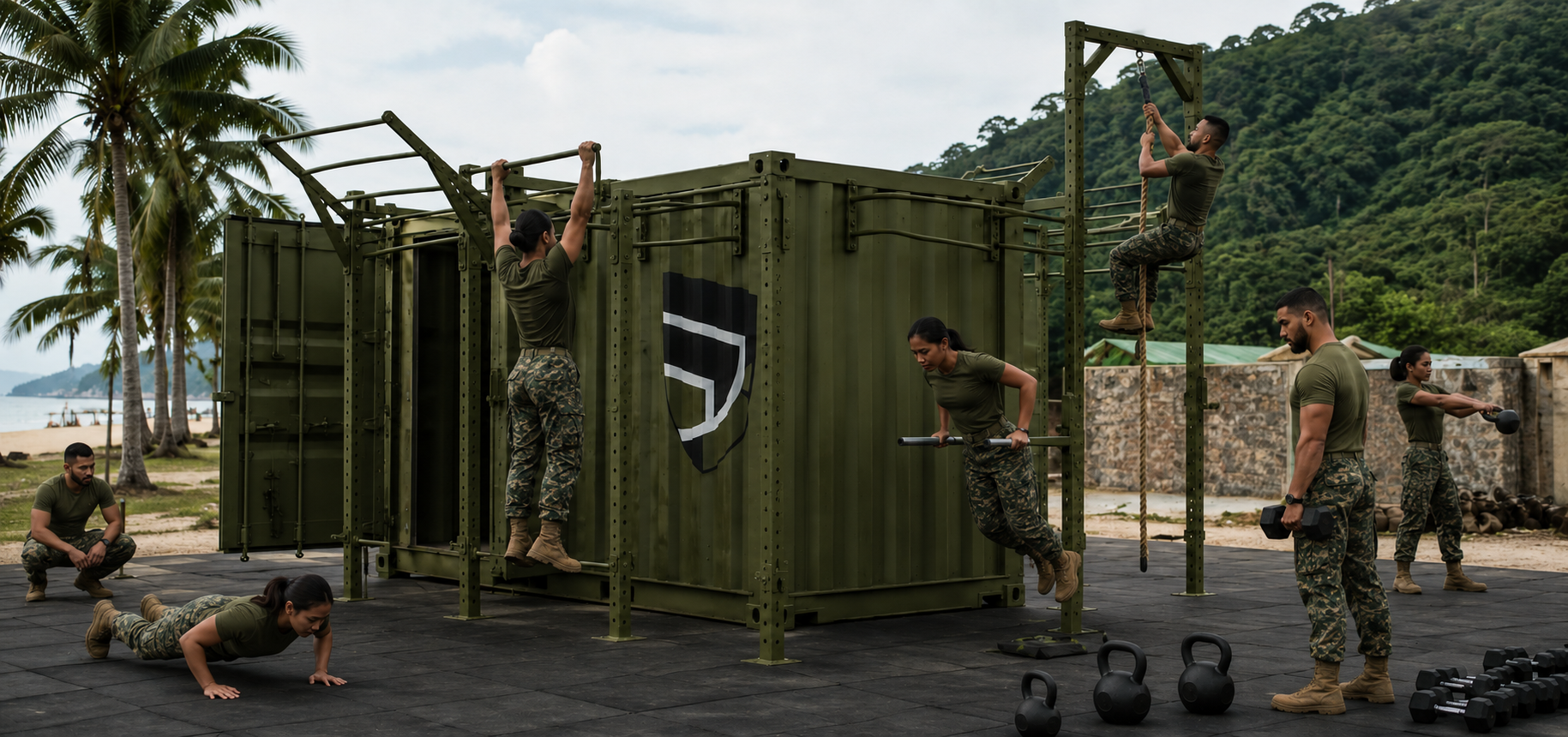 F10 deployable containerized fitness and conditioning system