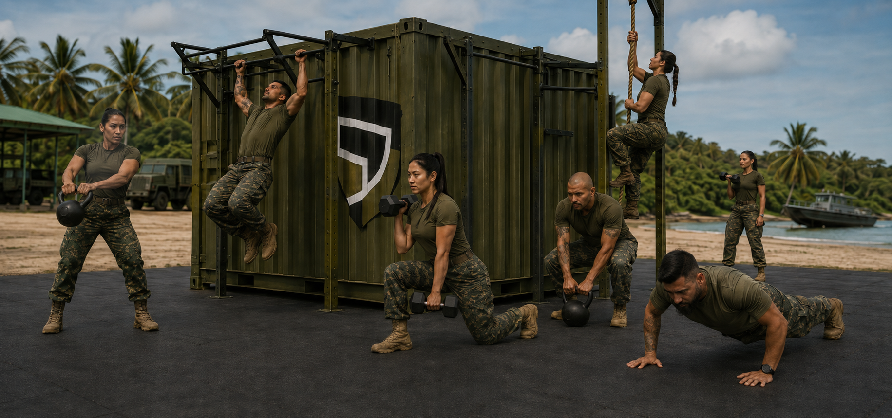 F8 deployable containerized fitness and conditioning system