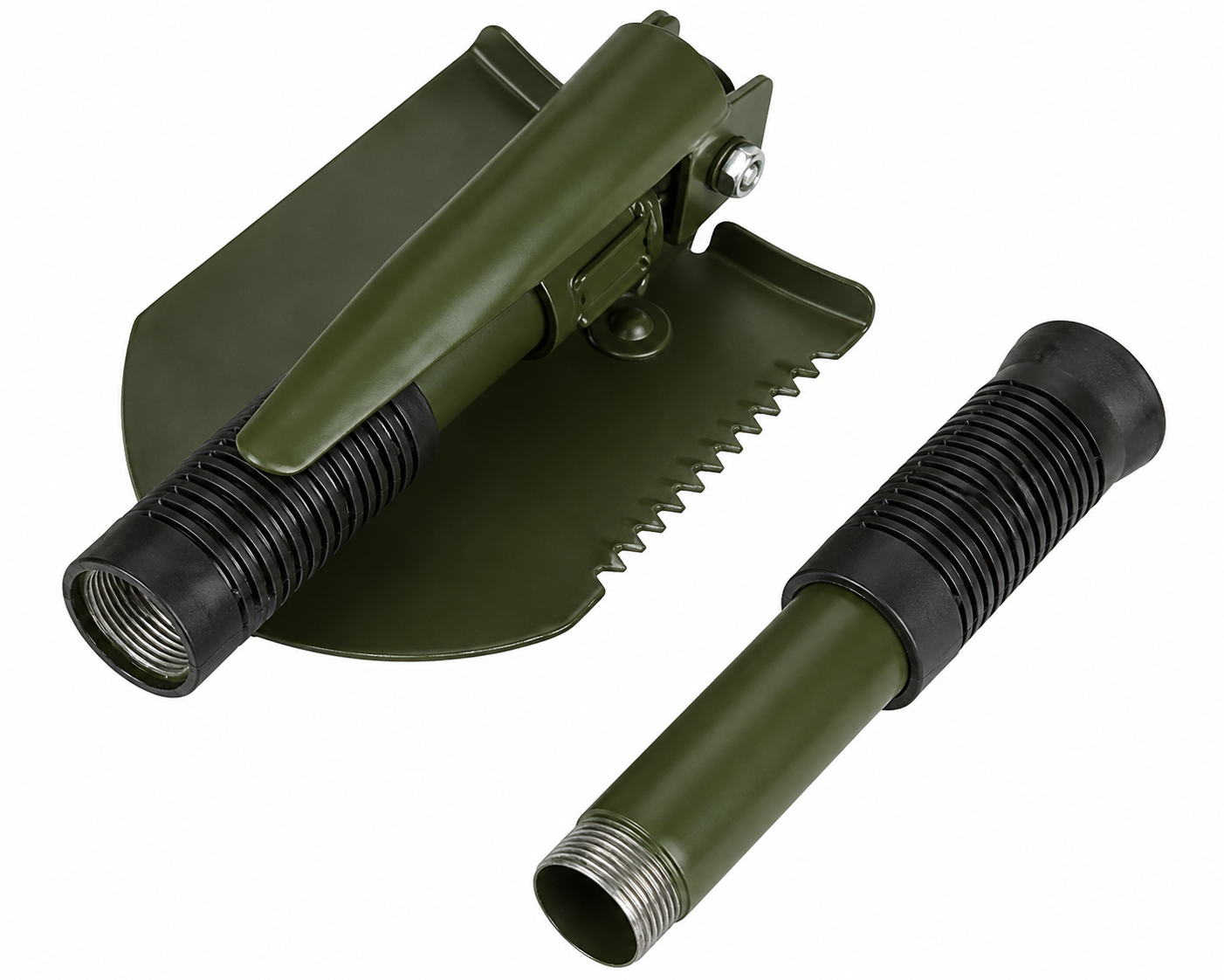 Foldable shovel configuration for storage and transport